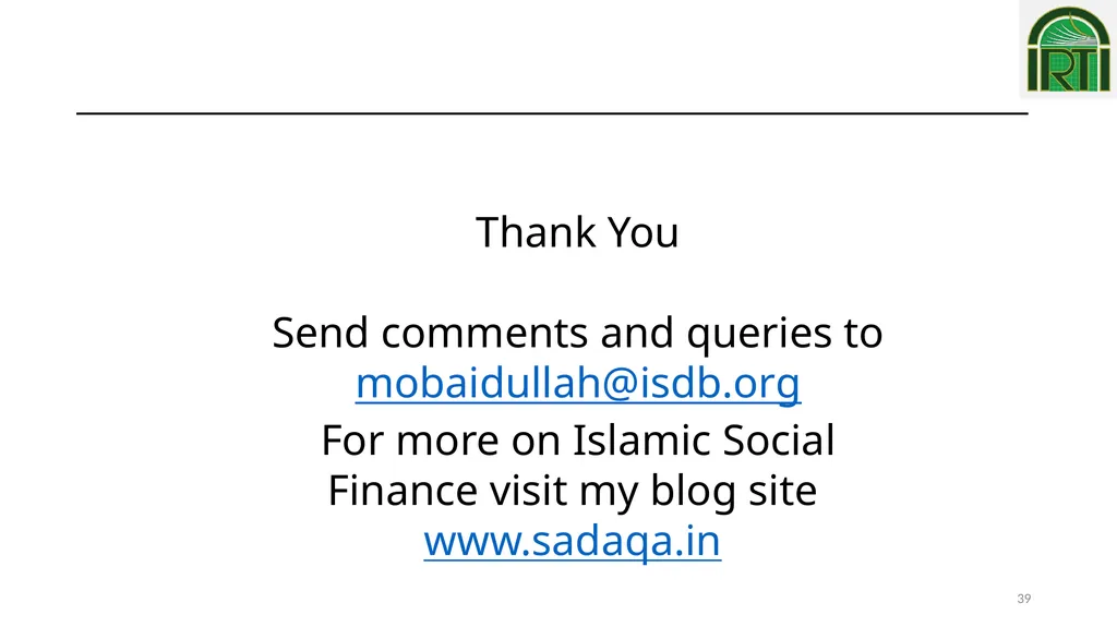 1 Dr Mohammed Obaidullah Islamic Research and - slide 39 of 39