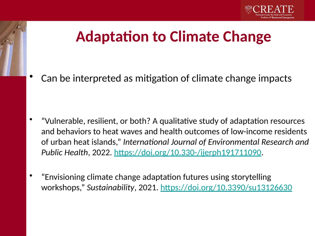 Research on Climate Change at CREATE Adam Rose - slide 12 of 17