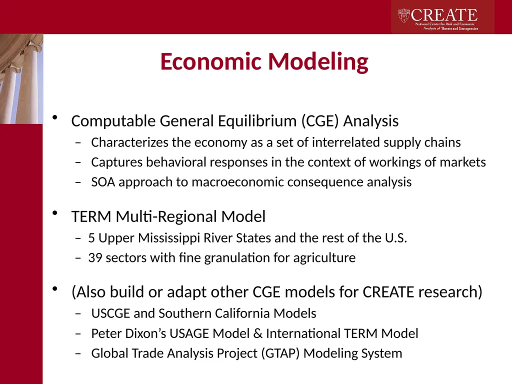 Research on Climate Change at CREATE Adam Rose - slide 6 of 17
