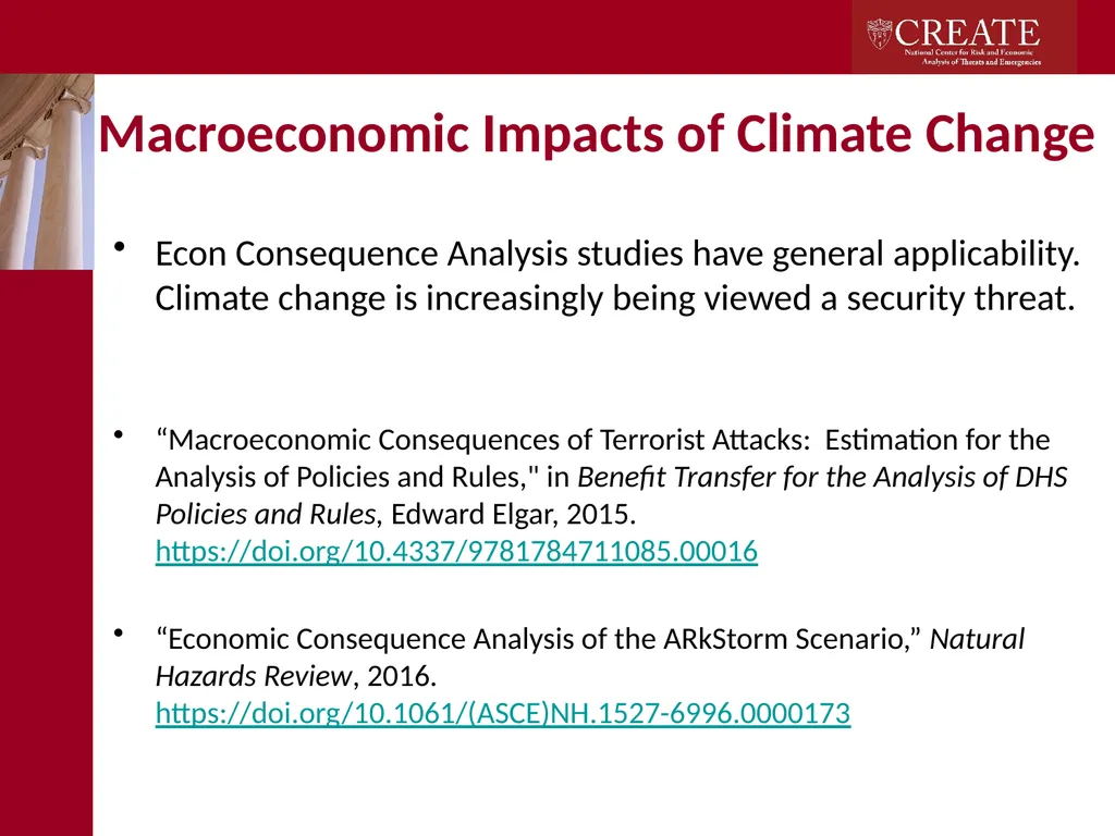 Research on Climate Change at CREATE Adam Rose - slide 9 of 17
