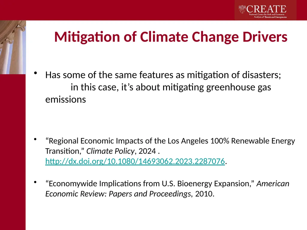 Research on Climate Change at CREATE Adam Rose - slide 10 of 17