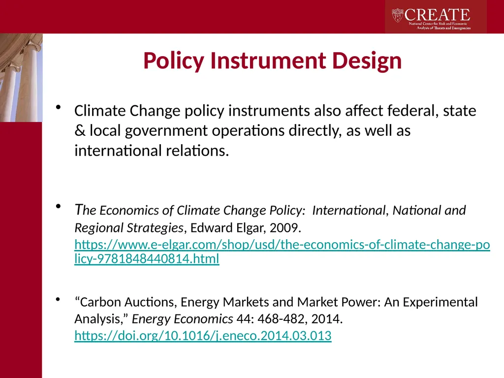 Research on Climate Change at CREATE Adam Rose - slide 14 of 17
