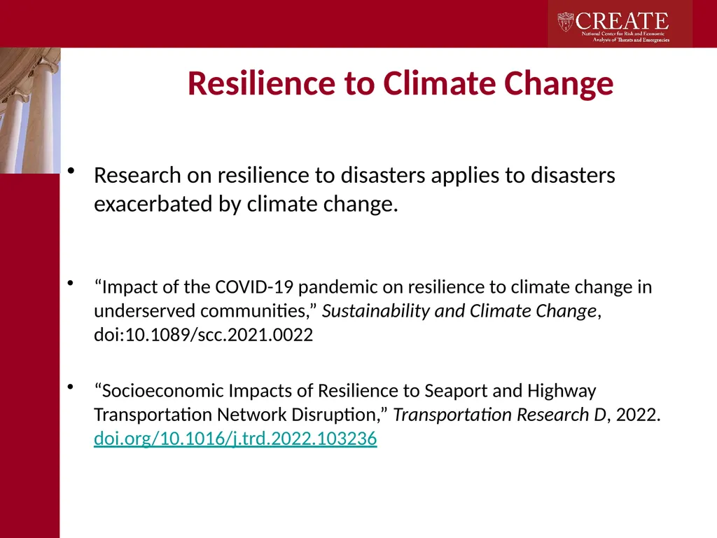 Research on Climate Change at CREATE Adam Rose - slide 11 of 17