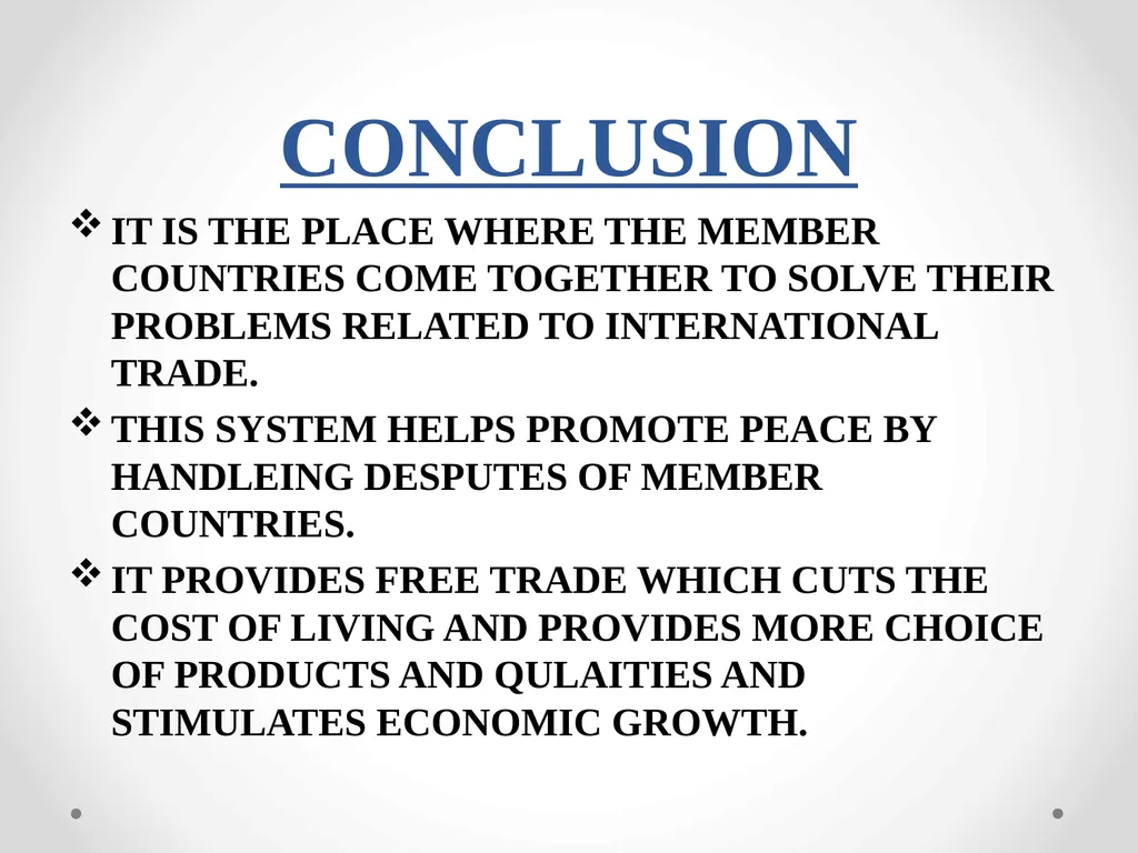 World Trade Organization Presented By :- Ancy - slide 15 of 16