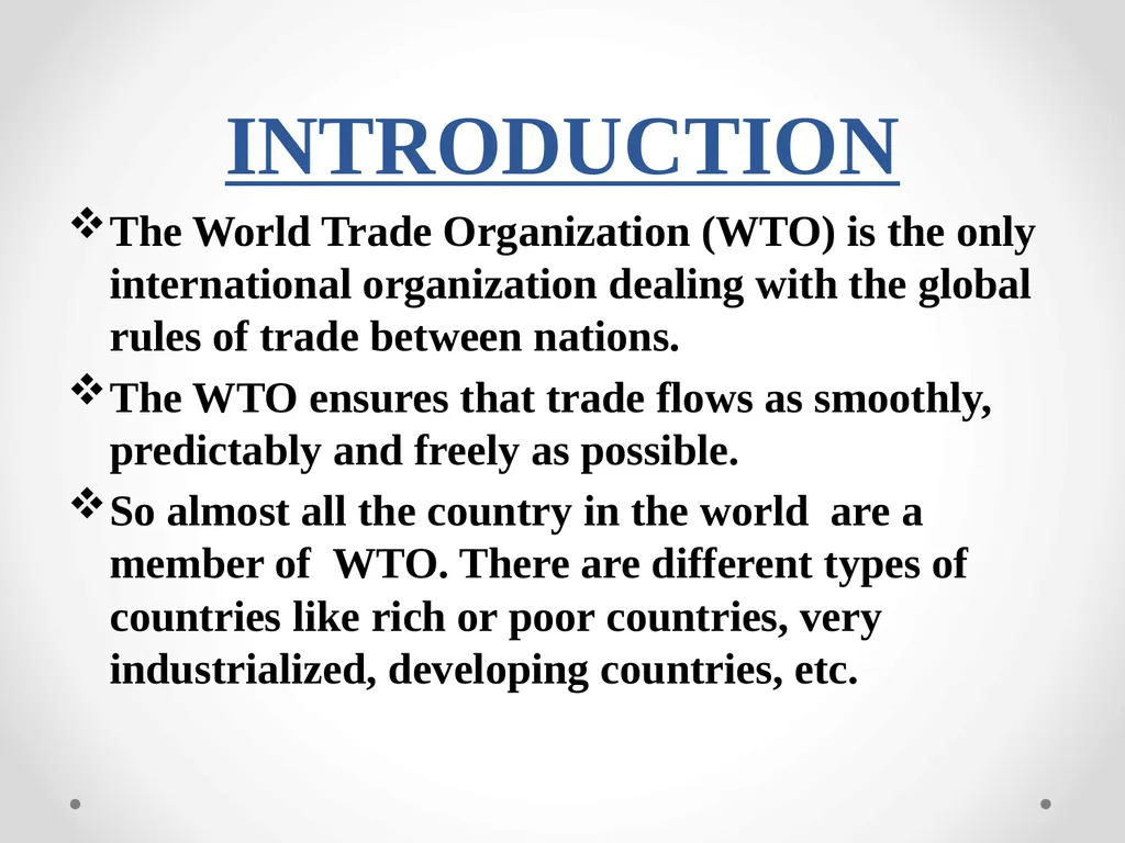 World Trade Organization Presented By :- Ancy - slide 3 of 16