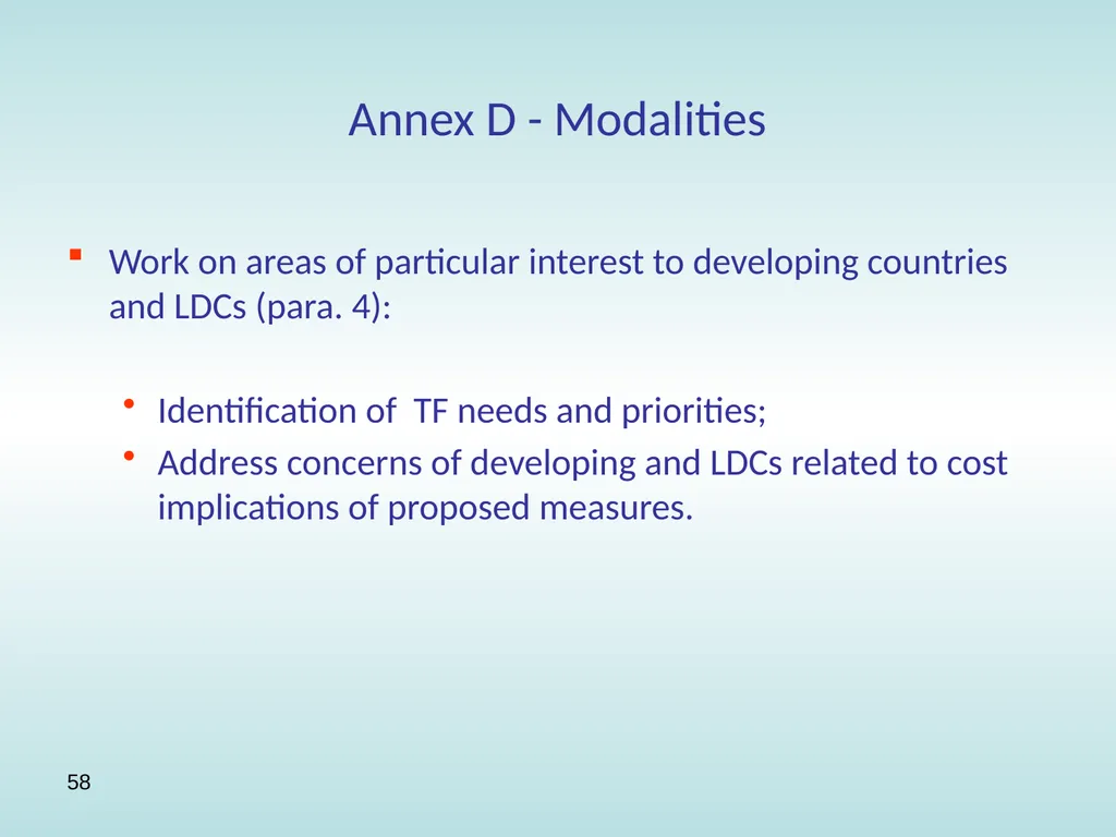 11:15 – 12:30 Trade facilitation: basic concepts, - slide 58 of 67