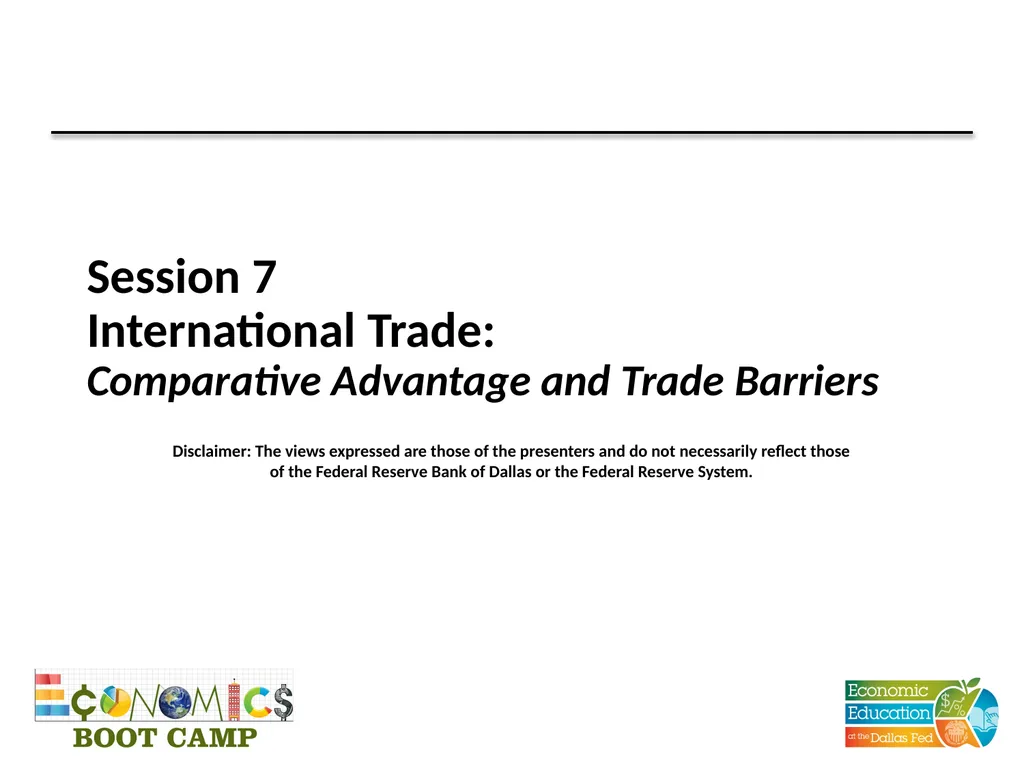 Session 7 International Trade: Comparative - slide 1 of 27