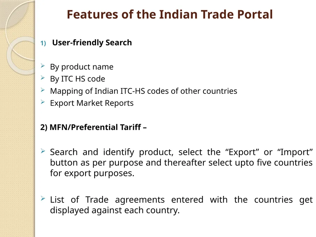 One Stop Portal for Exporters An Initiative of - slide 10 of 23