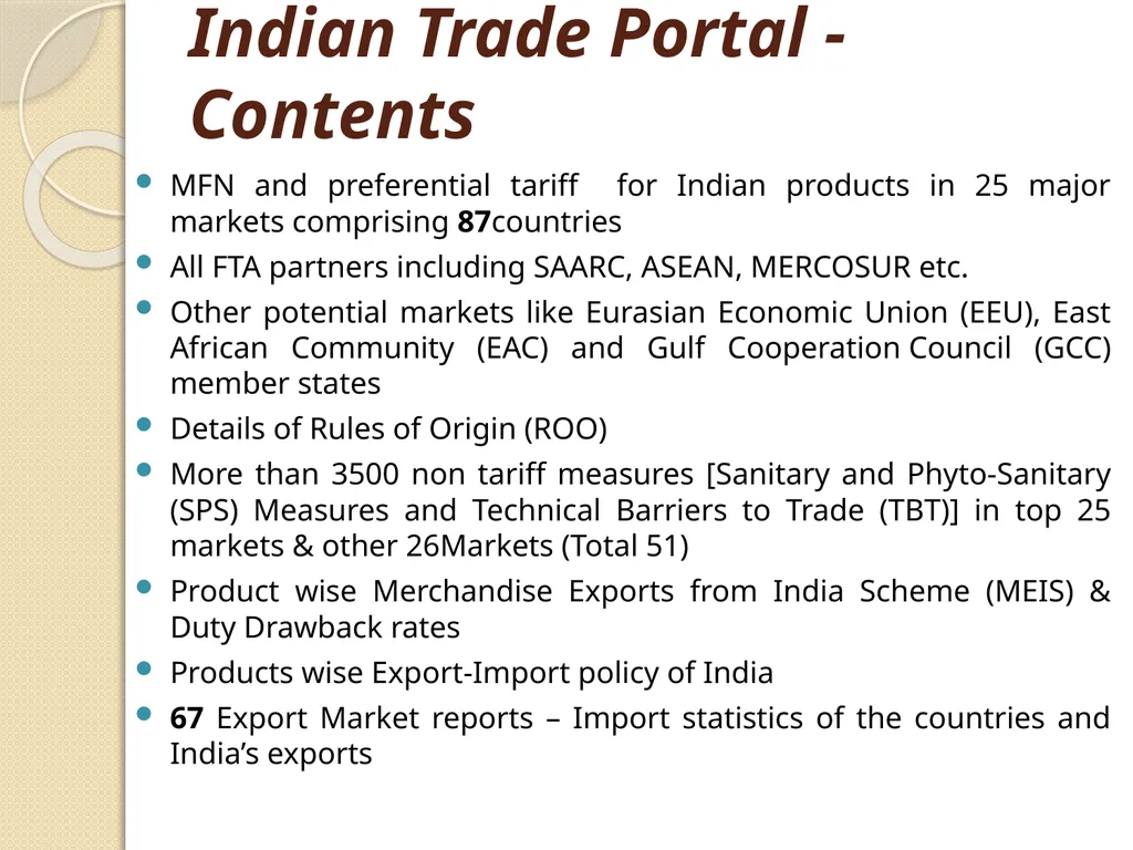 One Stop Portal for Exporters An Initiative of - slide 12 of 23