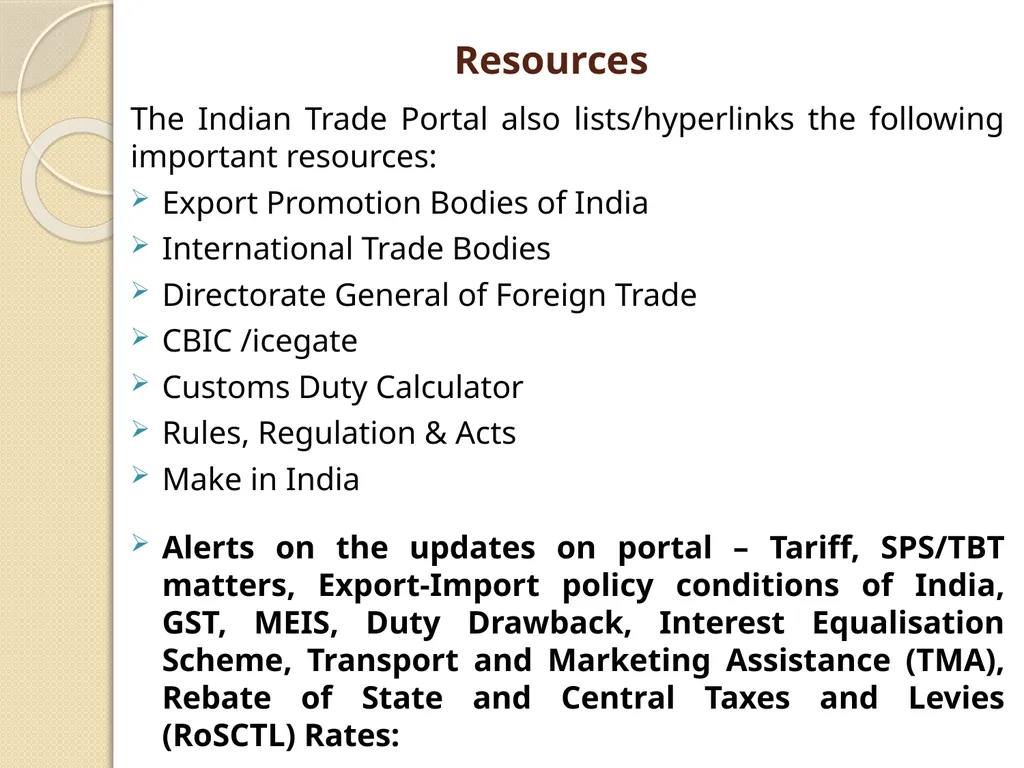 One Stop Portal for Exporters An Initiative of - slide 15 of 23