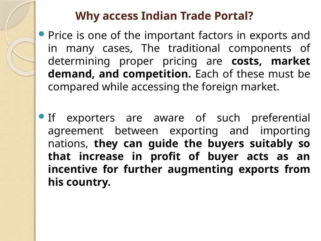 One Stop Portal for Exporters An Initiative of - slide 8 of 23