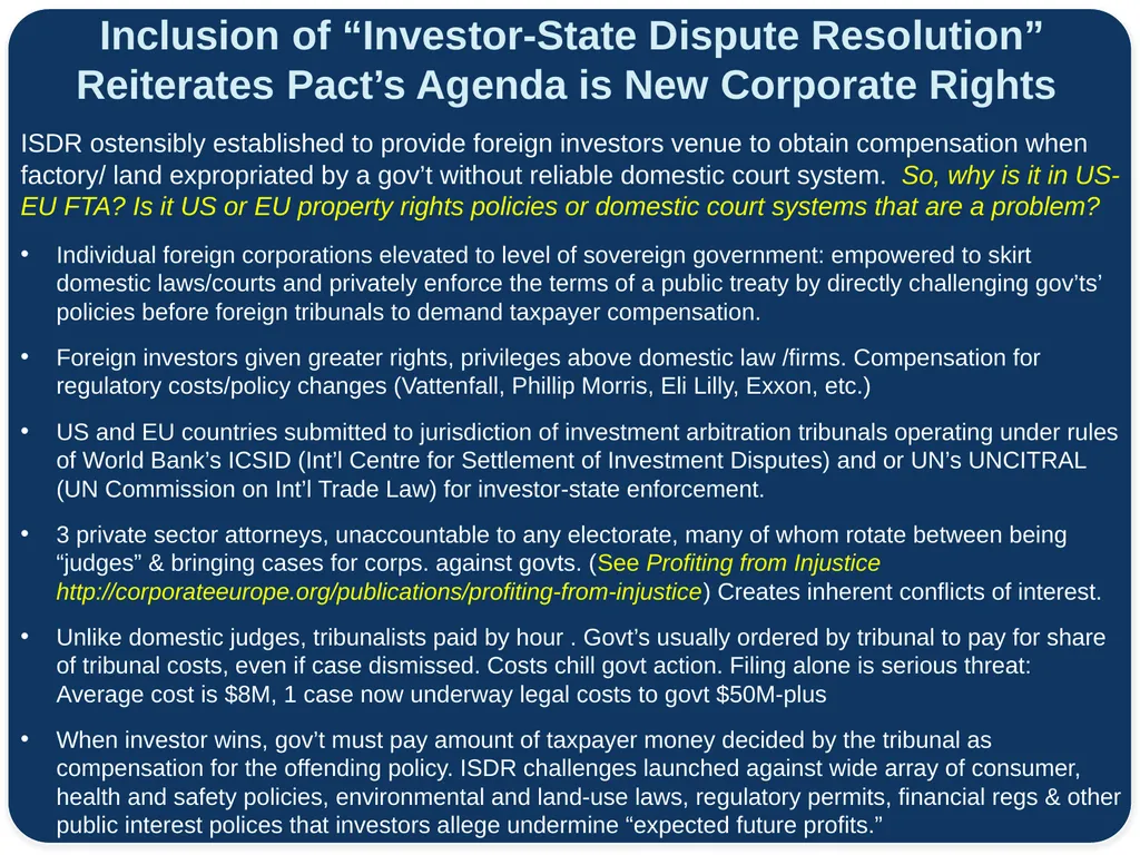 Consumer Perspective on TAFTA Agenda Lori Wallach - slide 9 of 17