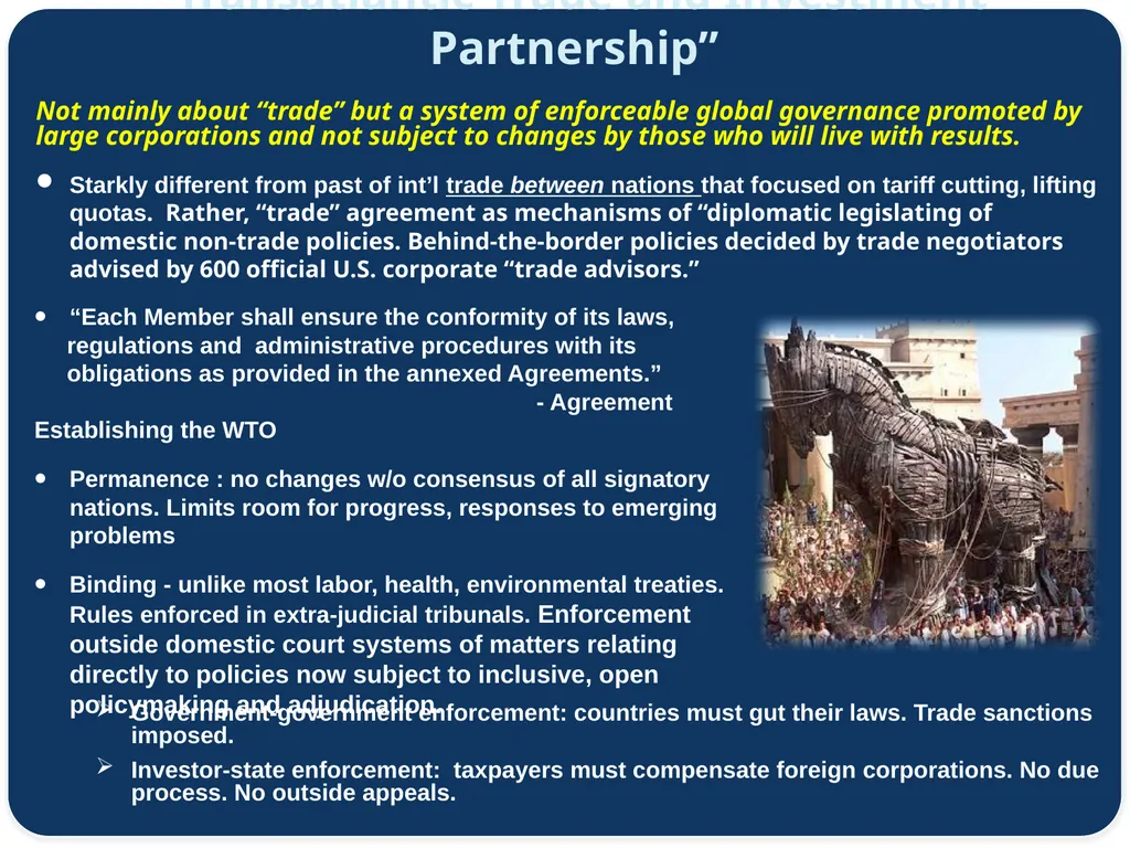 Consumer Perspective on TAFTA Agenda Lori Wallach - slide 4 of 17