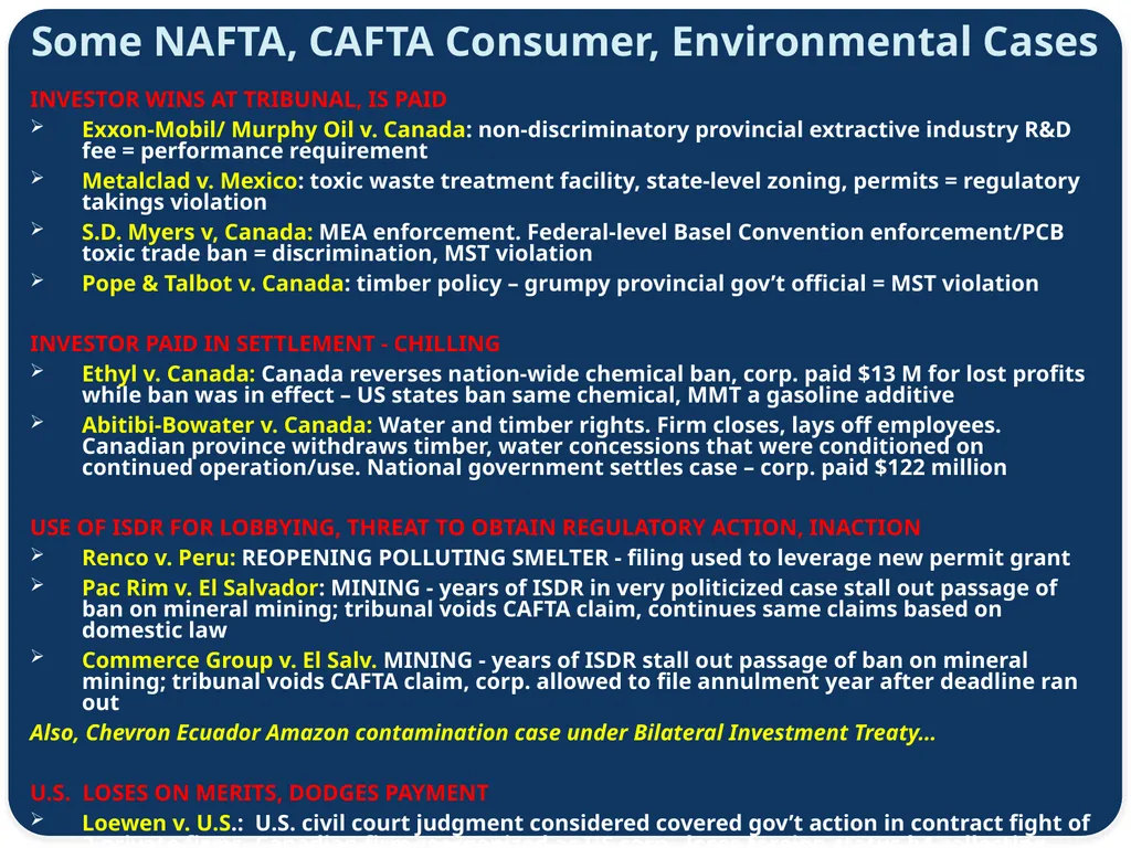 Consumer Perspective on TAFTA Agenda Lori Wallach - slide 15 of 17