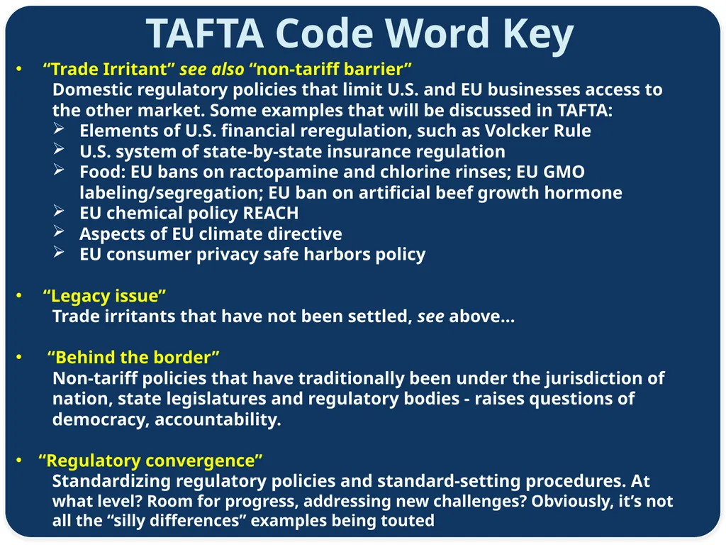 Consumer Perspective on TAFTA Agenda Lori Wallach - slide 5 of 17