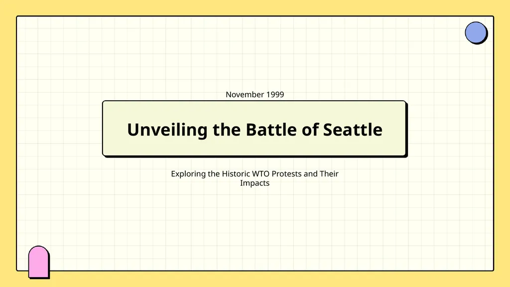 November 1999 Unveiling the Battle of Seattle