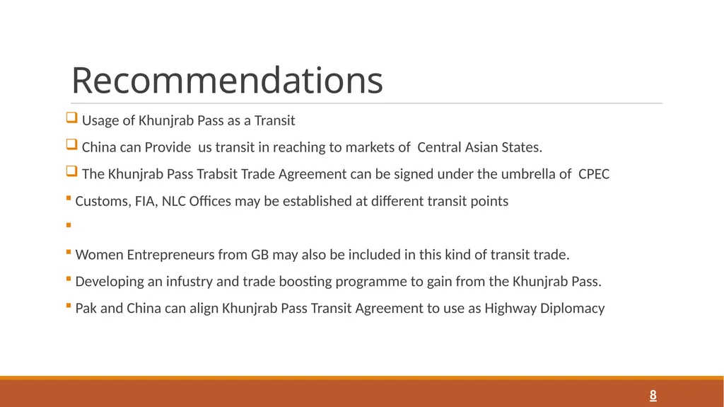 Strategy to Promote and Facilitate Trade Through - slide 8 of 10