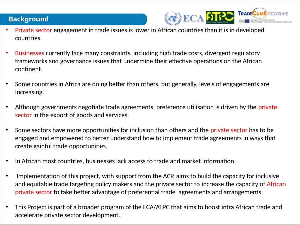 Private Sector Engagement Project on capacity - slide 3 of 10