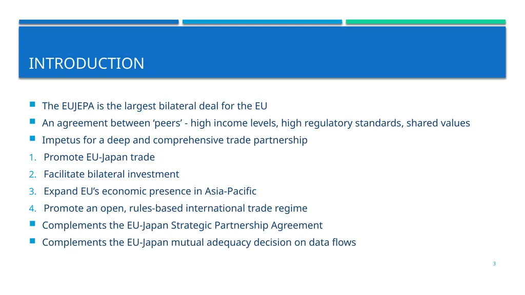 INTRODUCTION TO THE eu-japan economic partnership - slide 3 of 19