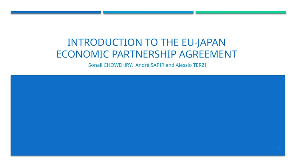 INTRODUCTION TO THE eu-japan economic partnership