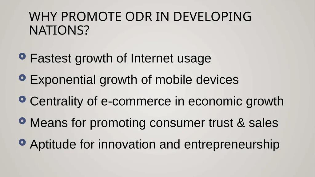 ODR in Developing Nations? This work by Amy J. - slide 10 of 26