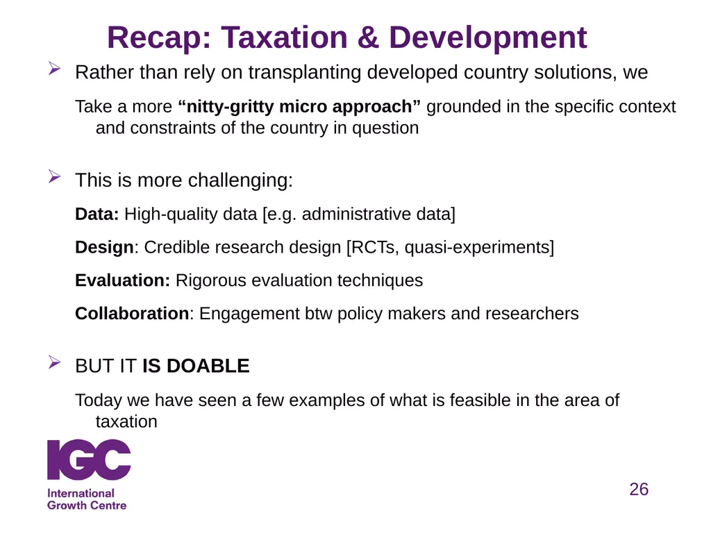 Taxation & Development Henrik Kleven Professor, - slide 26 of 27