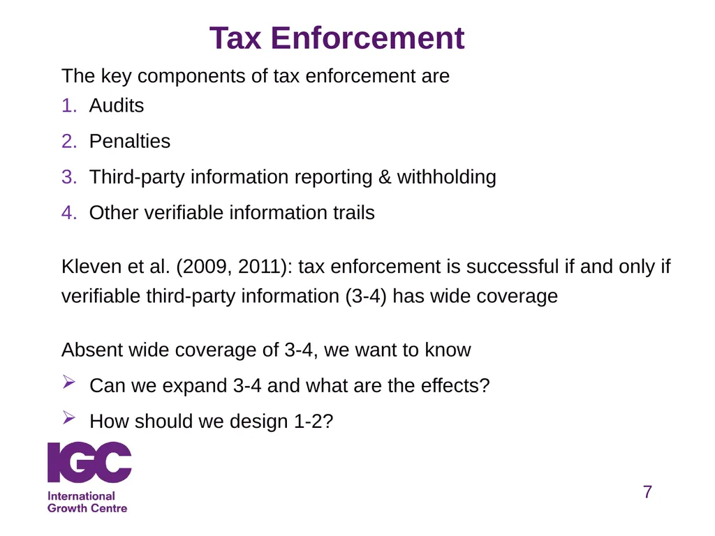 Taxation & Development Henrik Kleven Professor, - slide 7 of 27