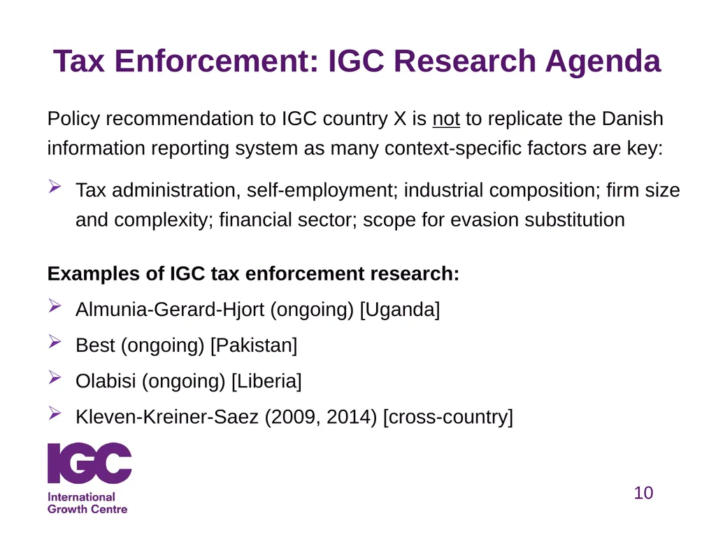 Taxation & Development Henrik Kleven Professor, - slide 10 of 27