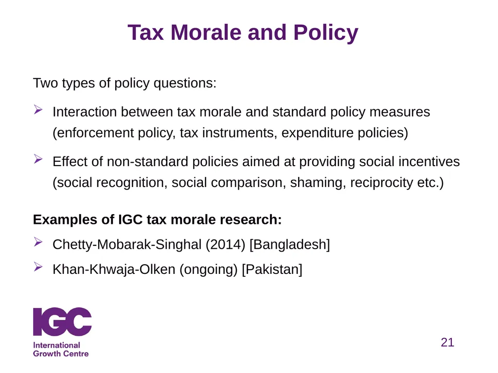 Taxation & Development Henrik Kleven Professor, - slide 21 of 27