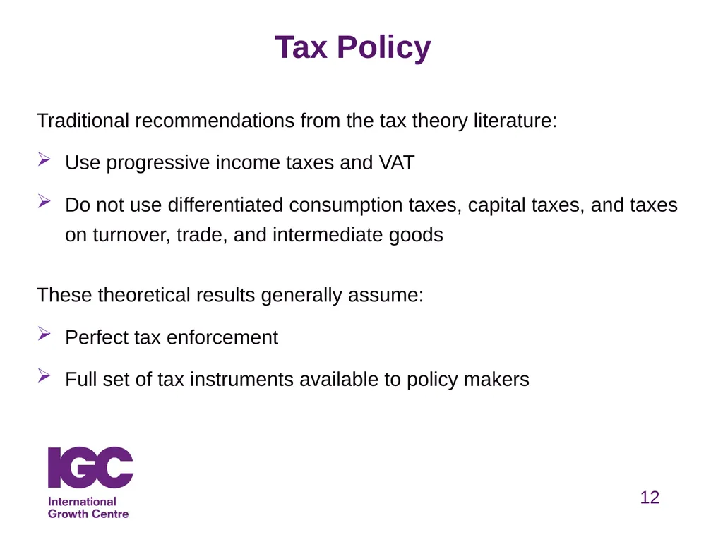 Taxation & Development Henrik Kleven Professor, - slide 12 of 27