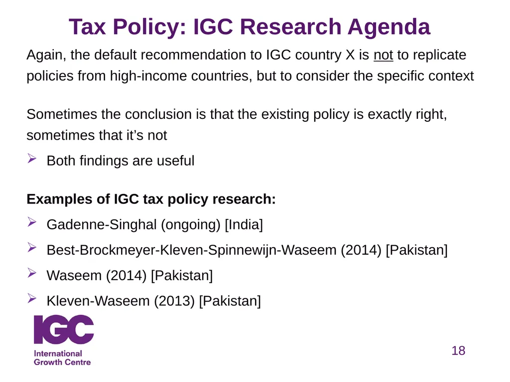 Taxation & Development Henrik Kleven Professor, - slide 18 of 27