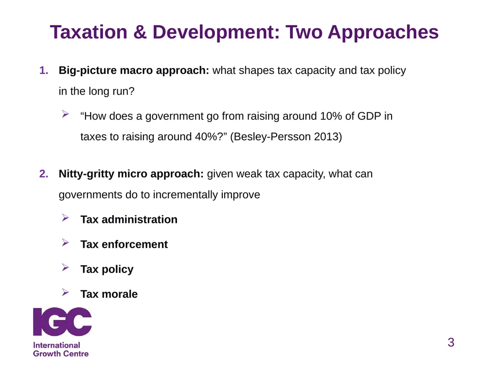 Taxation & Development Henrik Kleven Professor, - slide 3 of 27