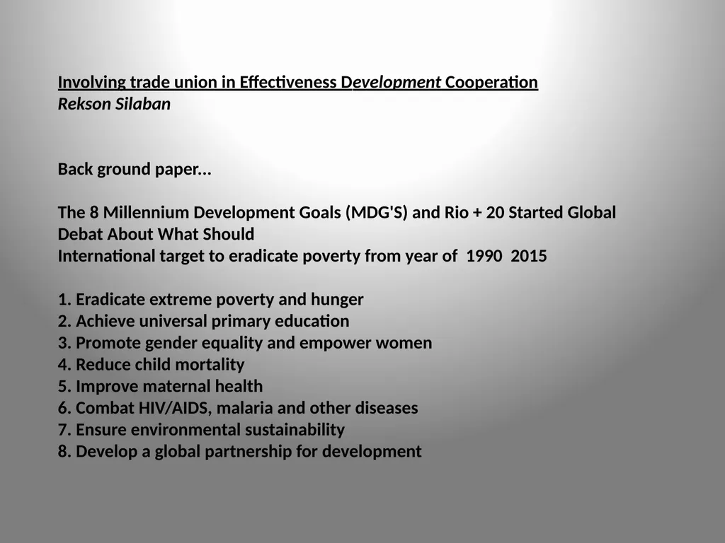 Involving trade union in Effectiveness Development - slide 1 of 8