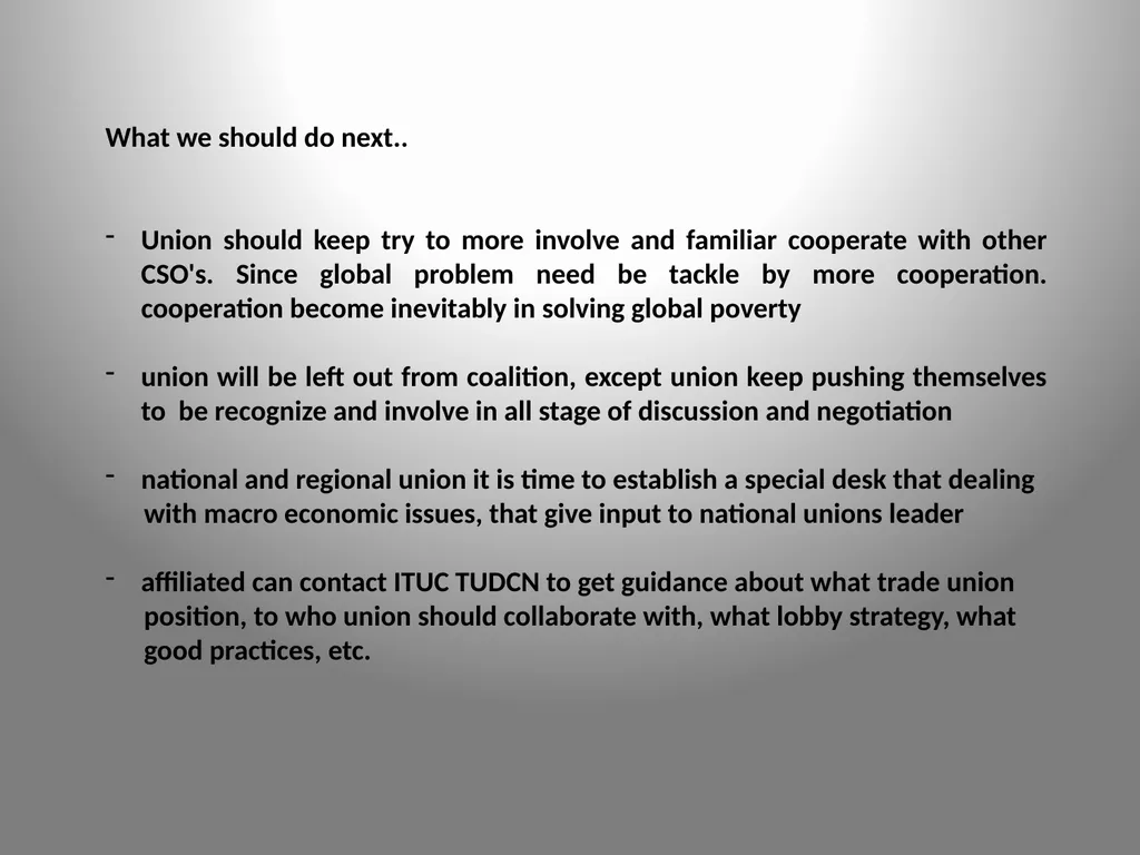 Involving trade union in Effectiveness Development - slide 7 of 8