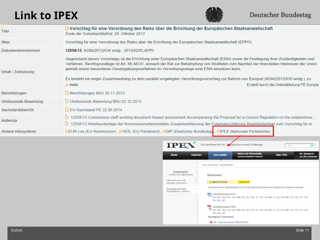 IPEX Correspondents‘ Meeting 5-6 November 2015, - slide 11 of 14