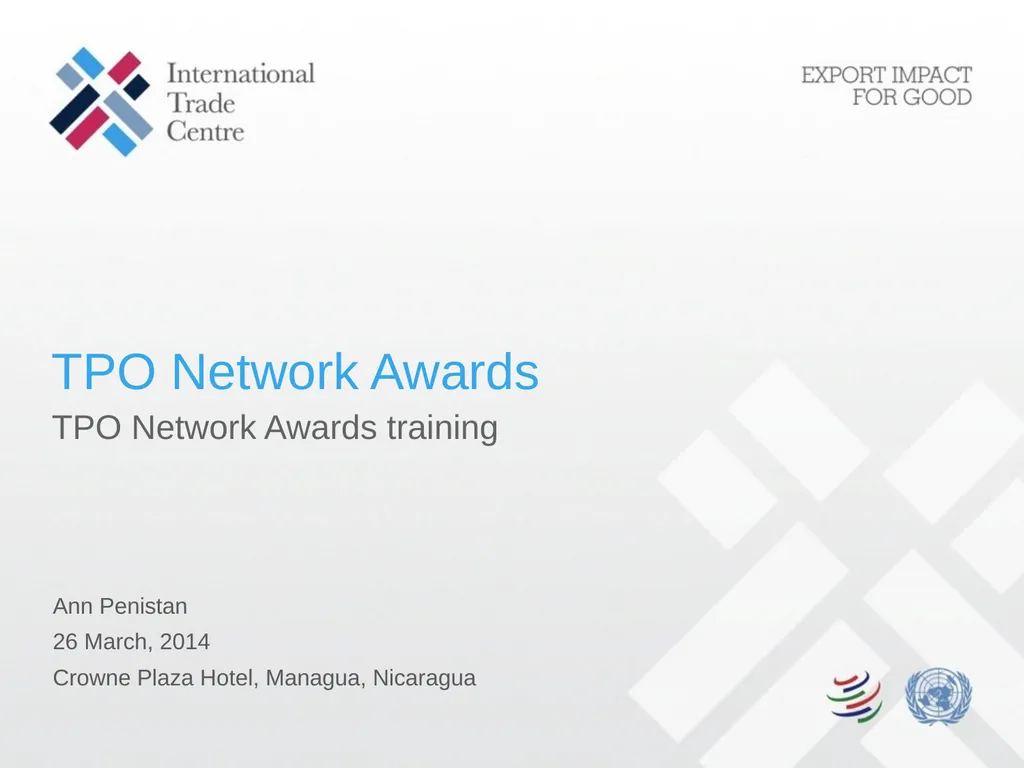 TPO Network Awards TPO Network Awards training Ann - slide 1 of 14