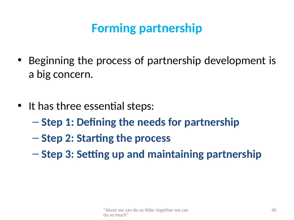 Networking and partnership formation for AECD - slide 40 of 120