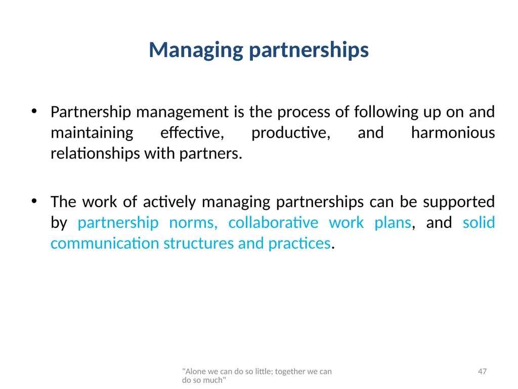 Networking and partnership formation for AECD - slide 47 of 120