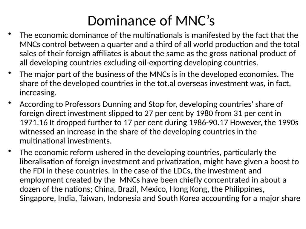 Multinational Companies (MNCs) Multinational - slide 35 of 46