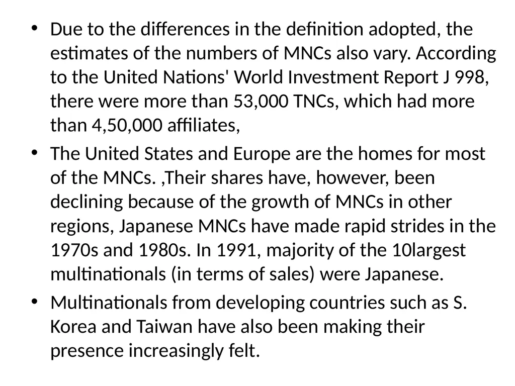 Multinational Companies (MNCs) Multinational - slide 37 of 46