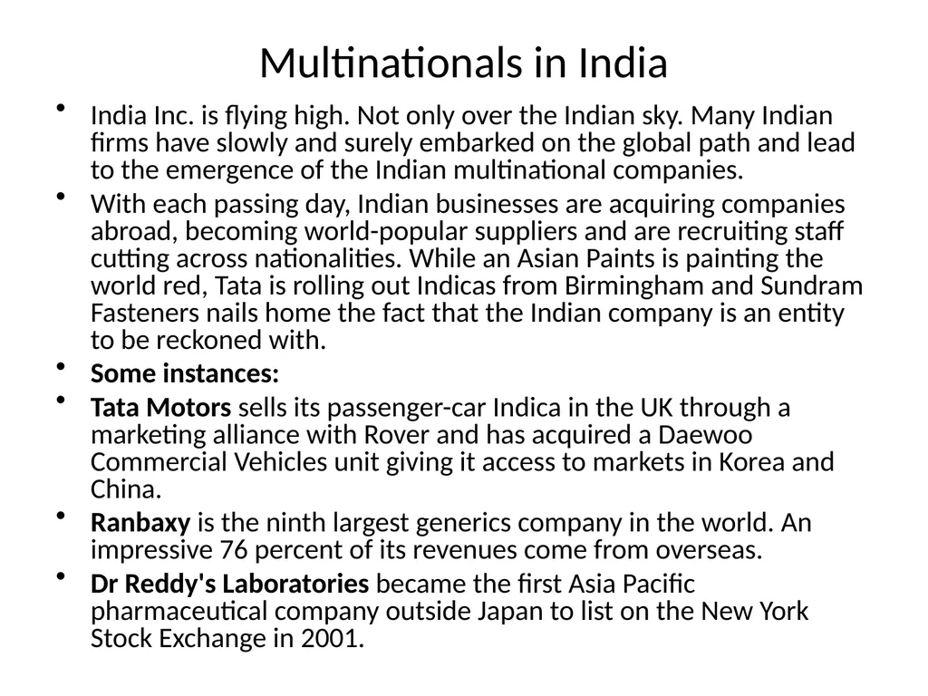 Multinational Companies (MNCs) Multinational - slide 44 of 46