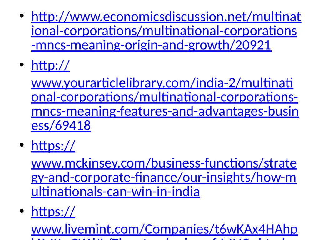 Multinational Companies (MNCs) Multinational - slide 46 of 46