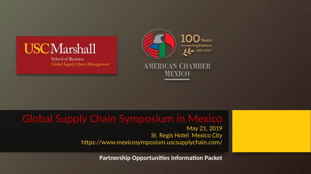 Global Supply Chain Symposium in Mexico May 21, - slide 1 of 9