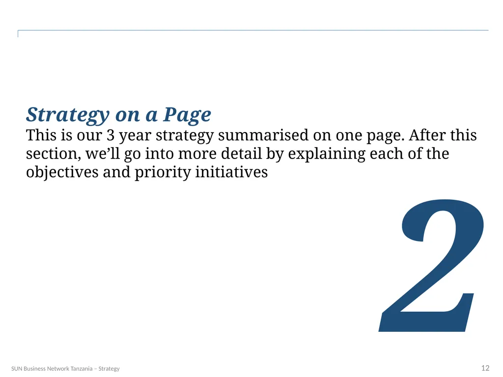 SUN Business Network Tanzania Strategy 2016 – 2018 - slide 12 of 54