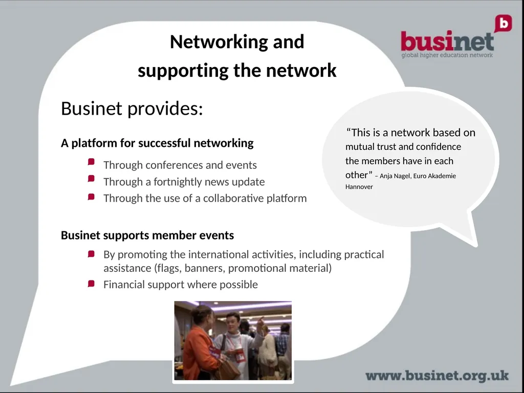 BUSINET Introducing the network Presentation - slide 4 of 9