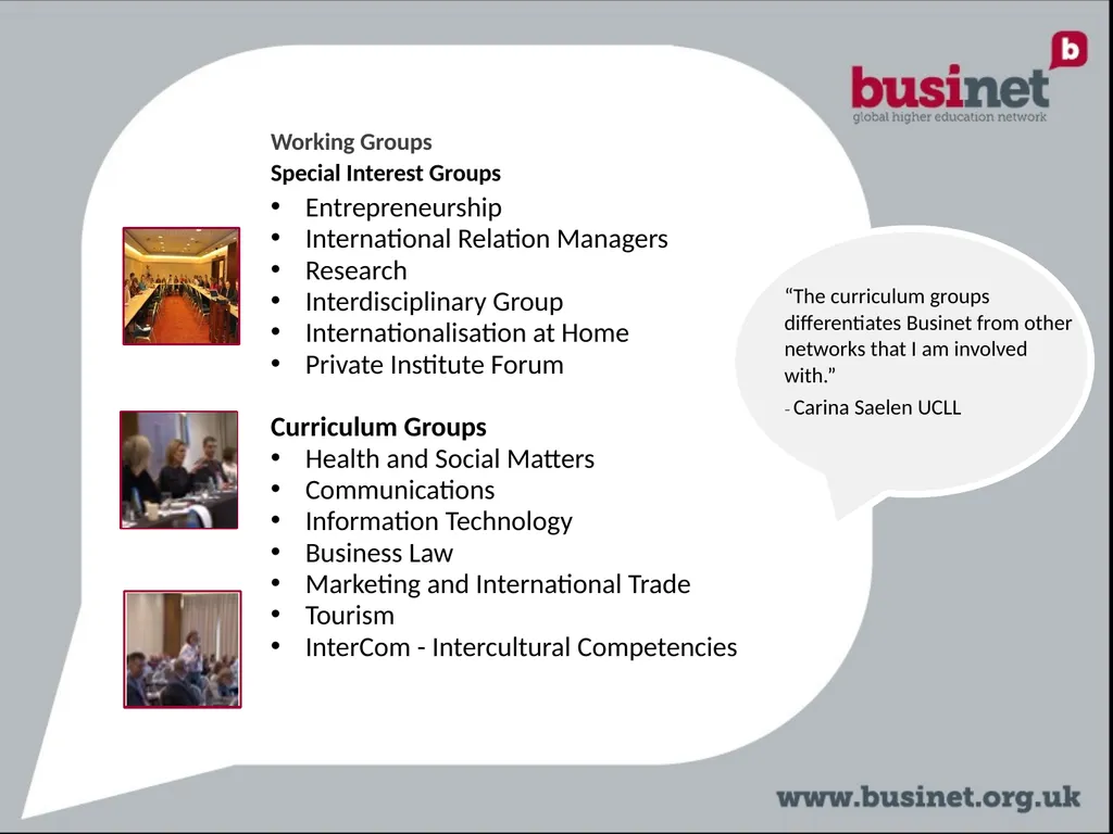 BUSINET Introducing the network Presentation - slide 7 of 9