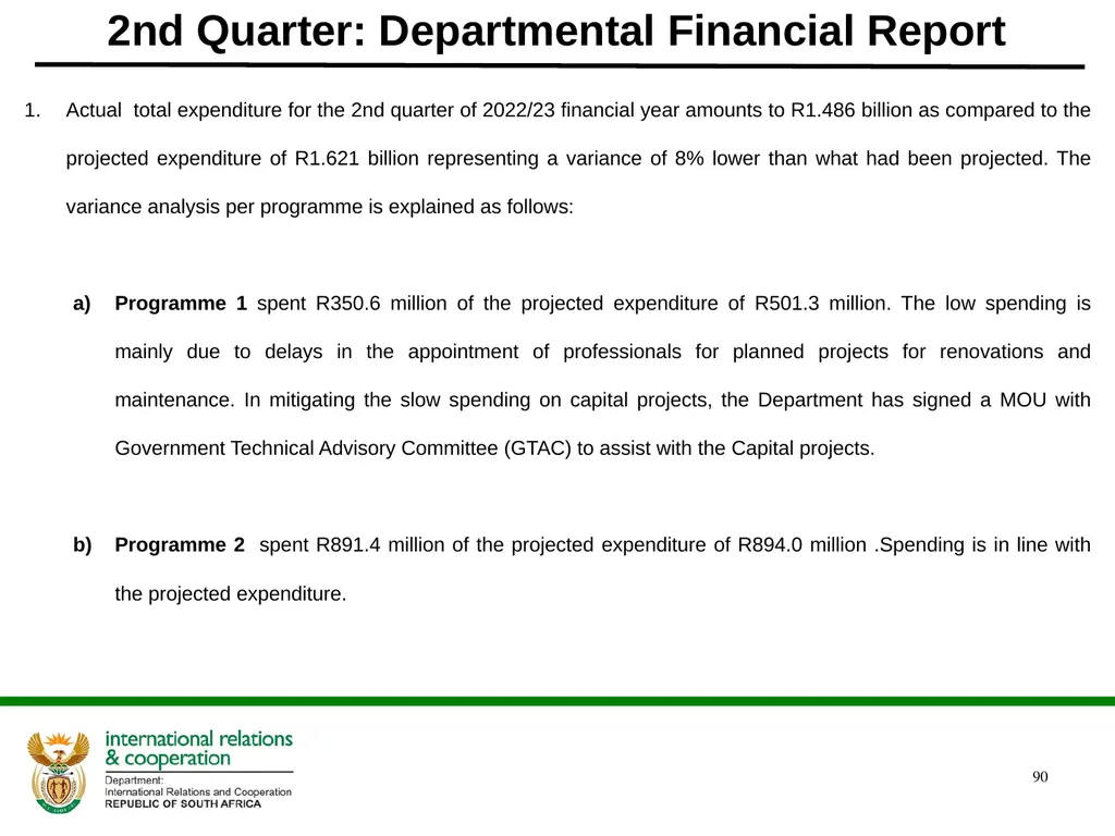 2022/2023 Q1 & Q2 Quarterly Reports to the - slide 90 of 92