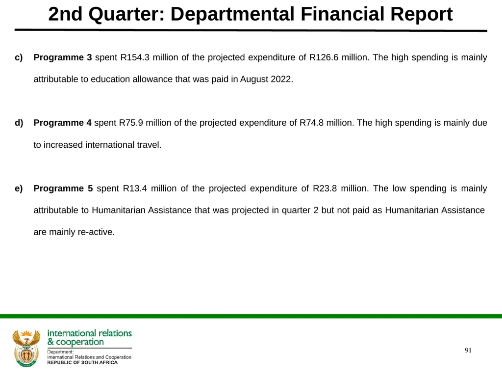 2022/2023 Q1 & Q2 Quarterly Reports to the - slide 91 of 92