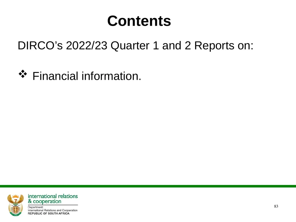 2022/2023 Q1 & Q2 Quarterly Reports to the - slide 83 of 92