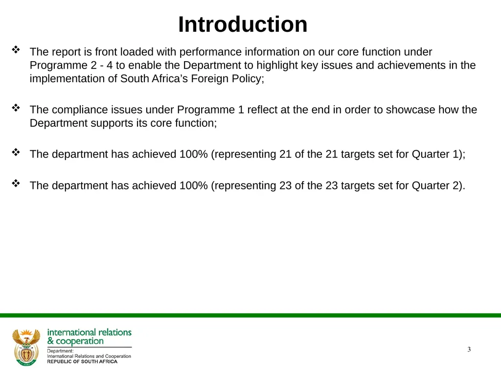 2022/2023 Q1 & Q2 Quarterly Reports to the - slide 3 of 92
